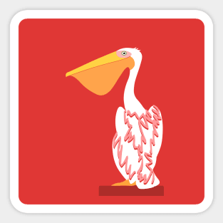 Friendly white Pelican Bird Sticker